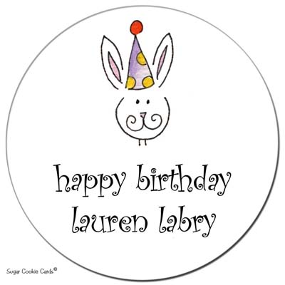 Sugar Cookie Gift Stickers - Birthday Bunny